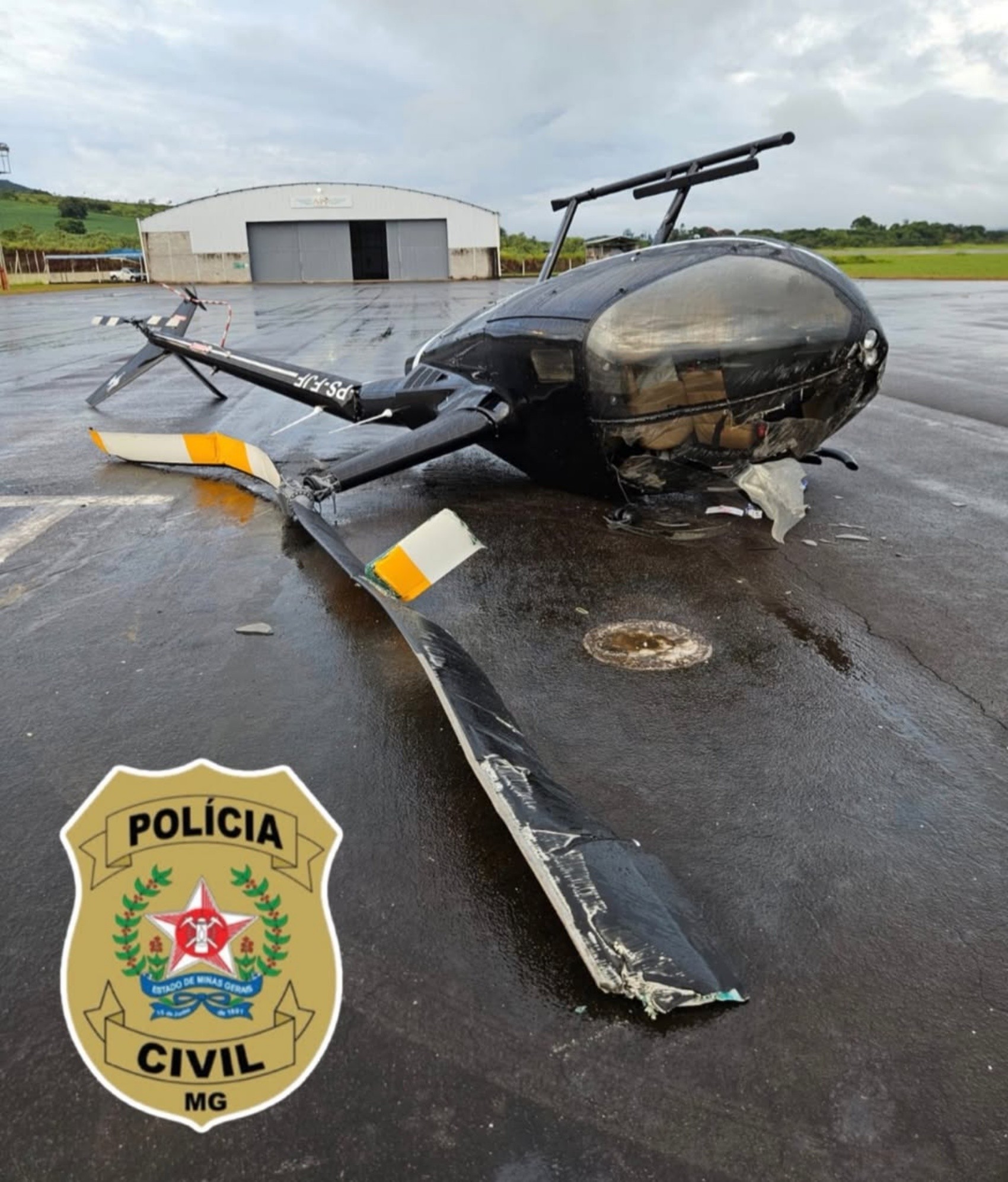 Invasão, voo frustrado e fuga: como foi a tentativa de furto de um helicóptero em MG