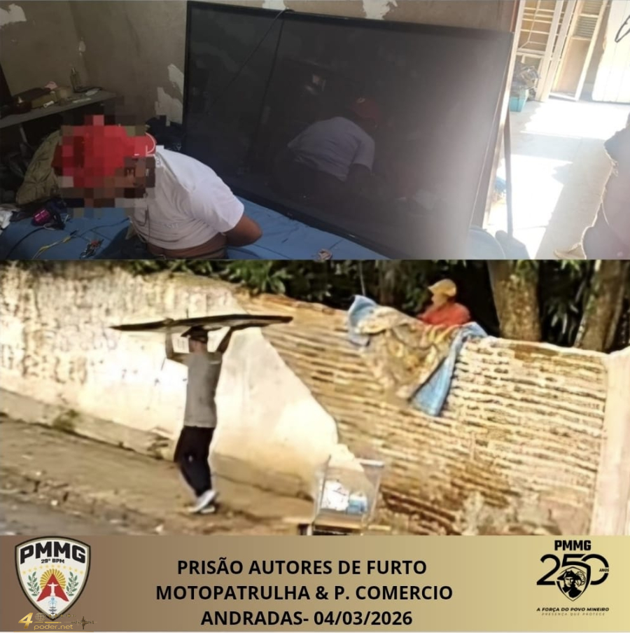 PM prende suspeitos por furto, tráfico e arma ilegal; acidente com trator deixa morto no Sul de MG