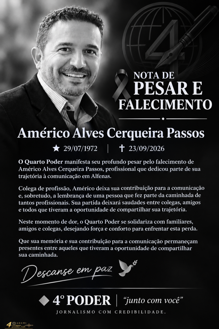 Alfenas se despede do jornalista Américo Passos