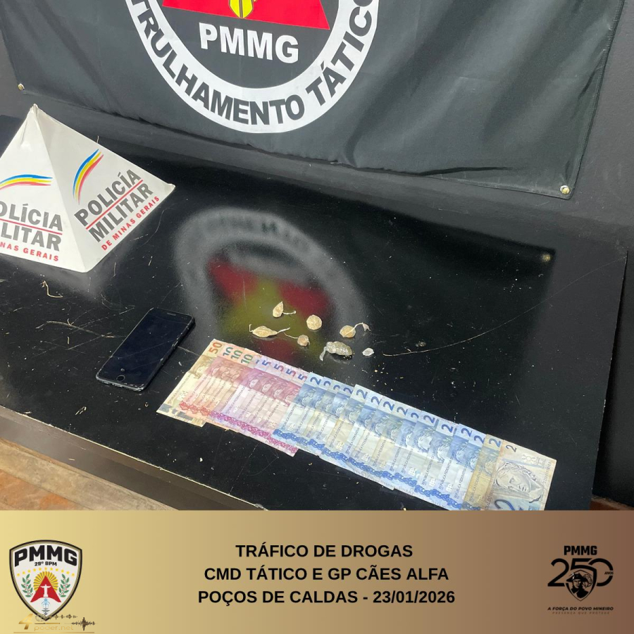 Polícia prende um e apreende drogas em duas operações em Poços de Caldas