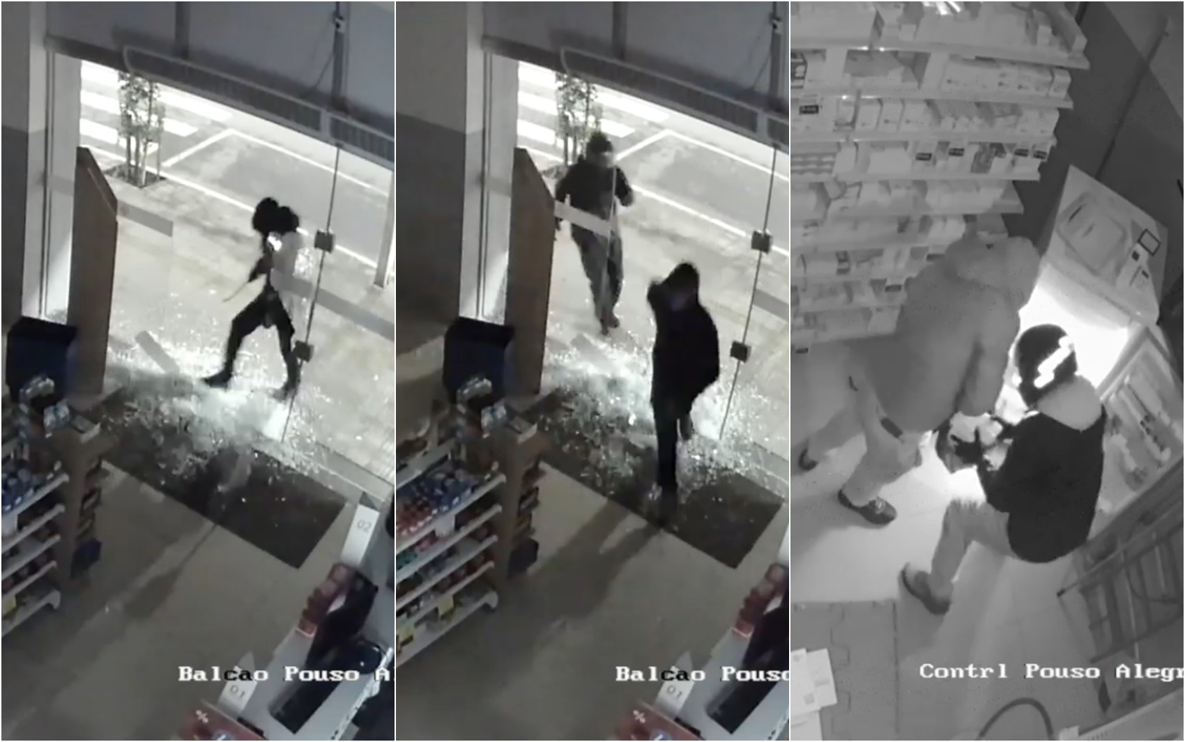 VÍDEO: Criminosos invadem farmácia e furtam medicamentos para emagrecimento em MG
