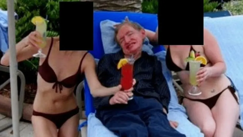 Stephen Hawking surge em fotografia na ilha de Epstein