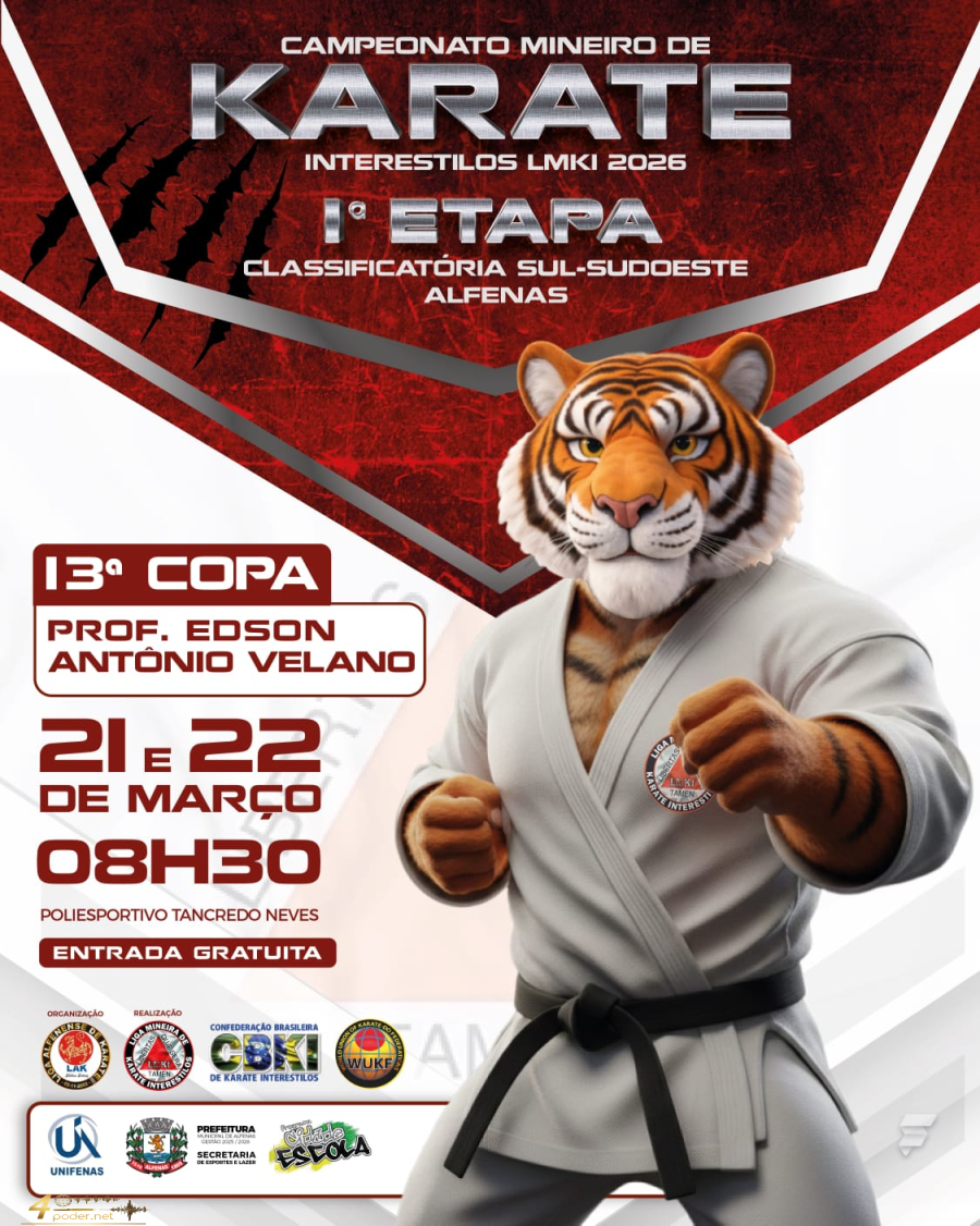 Alfenas recebe etapa classificatória do Campeonato Mineiro de Karatê Interestilos LMKI 2026