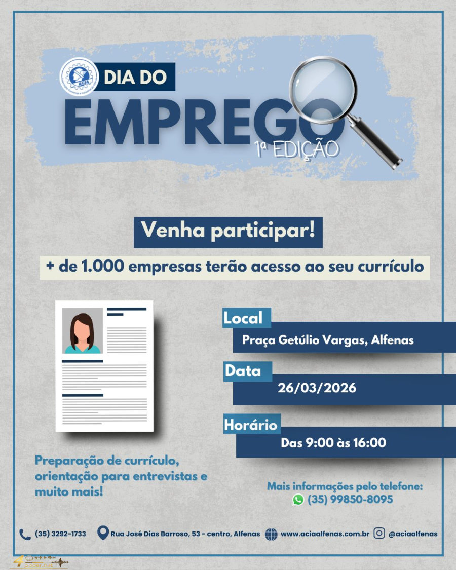 Dia do Emprego ACIA 2026 promove oportunidades em Alfenas