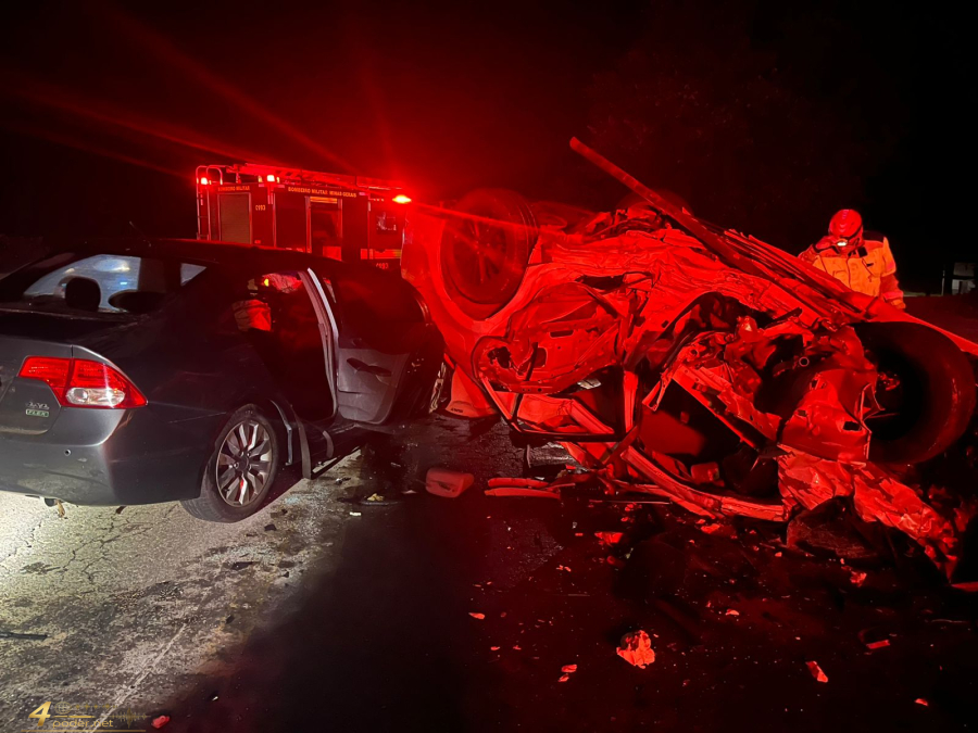Colisão frontal na MG-179 deixa um morto e três feridos em Espírito Santo do Dourado