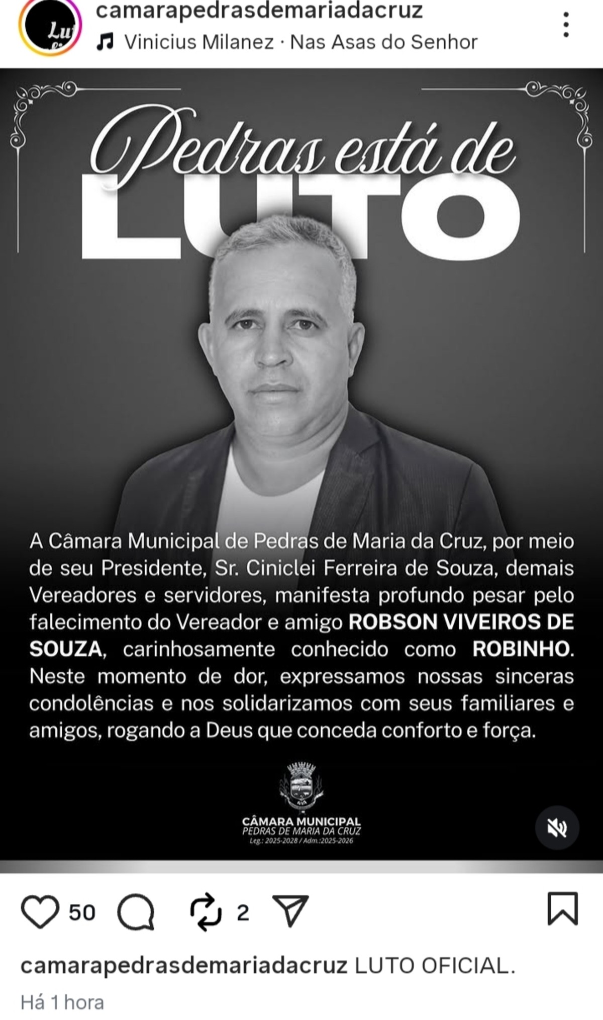 Vereador de Pedras de Maria da Cruz morre em acidente de moto