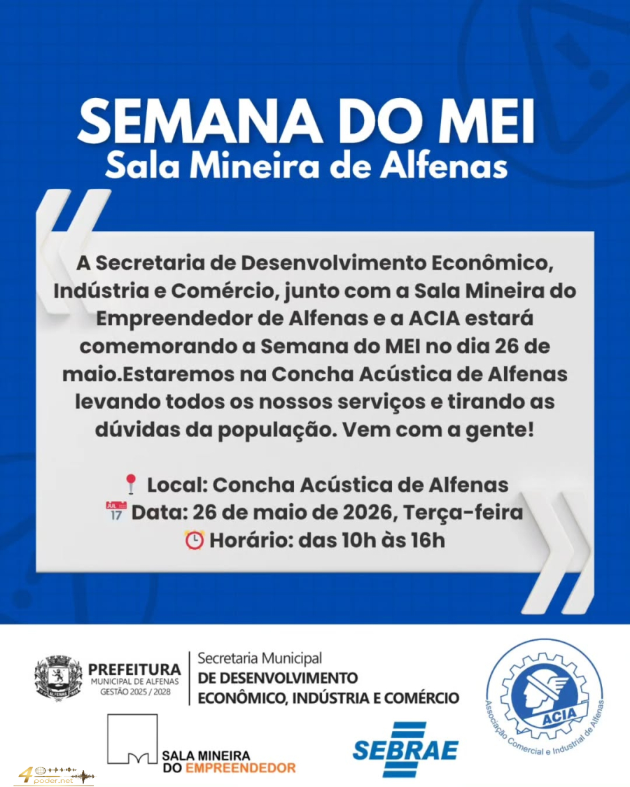Semana do MEI 2026 oferecerá serviços gratuitos em Alfenas nesta terça-feira