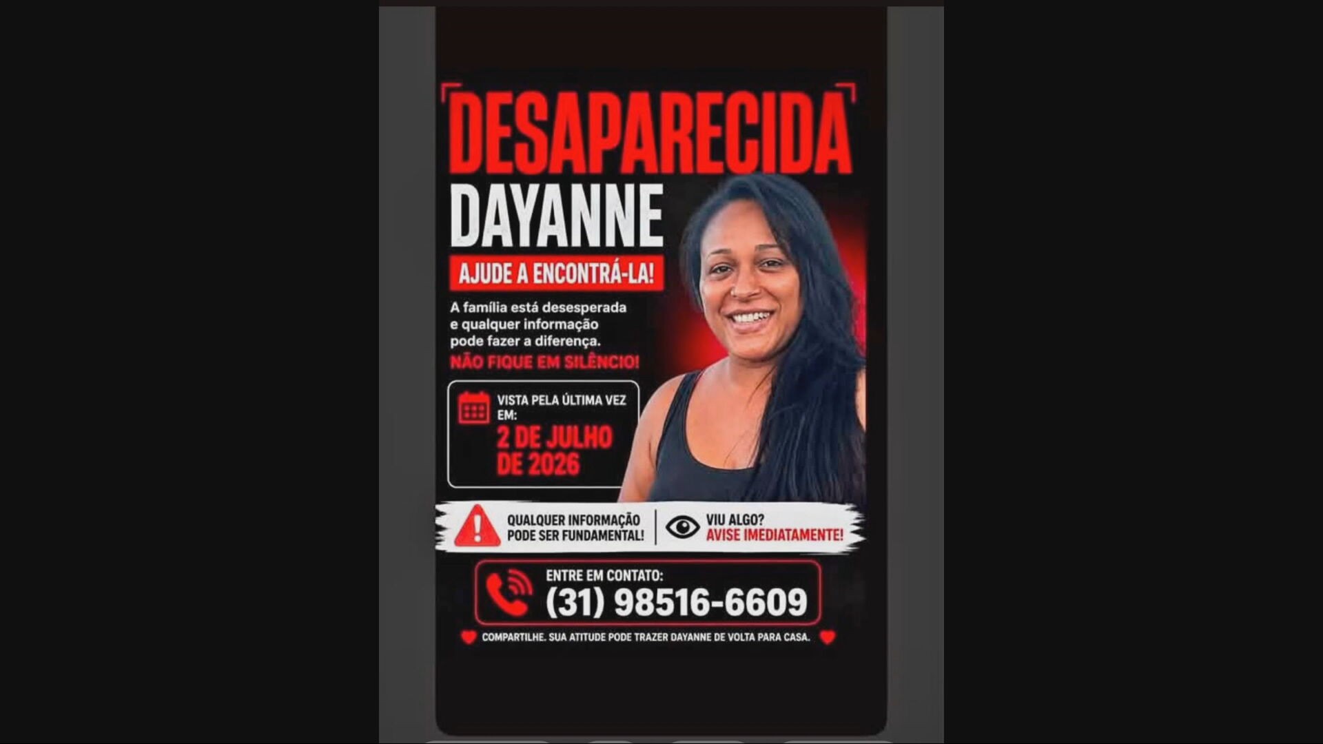 Ex-mulher de goleiro Bruno, Dayanne Rodrigues está desaparecida