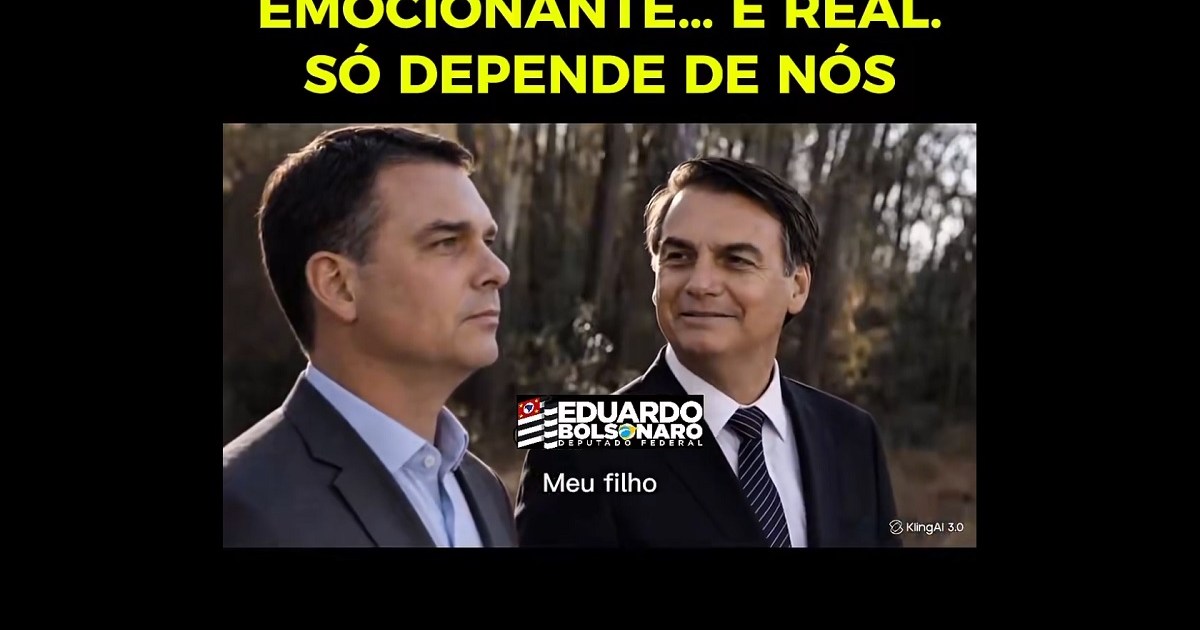 Eduardo publica vídeo de IA com Bolsonaro, inspirado em viral de Neymar; assista