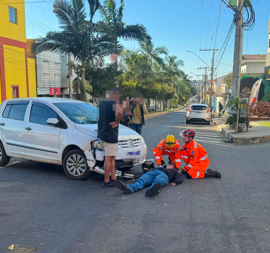 Motociclista fica ferido após colisão com automóvel em Alfenas