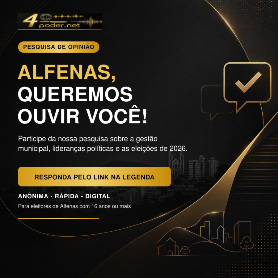 Portal 4º Poder realiza pesquisa de opinião com eleitores de Alfenas