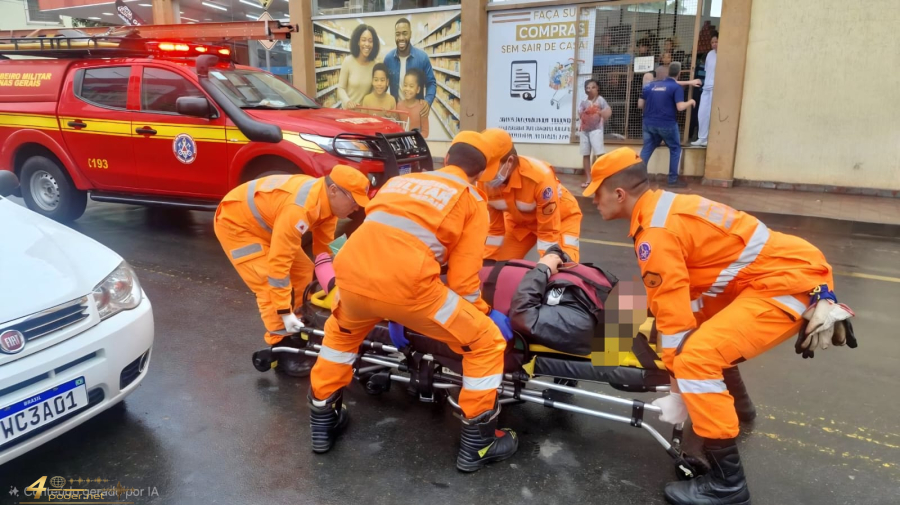 Acidente entre carro e motocicleta deixa jovem ferida em Alfenas