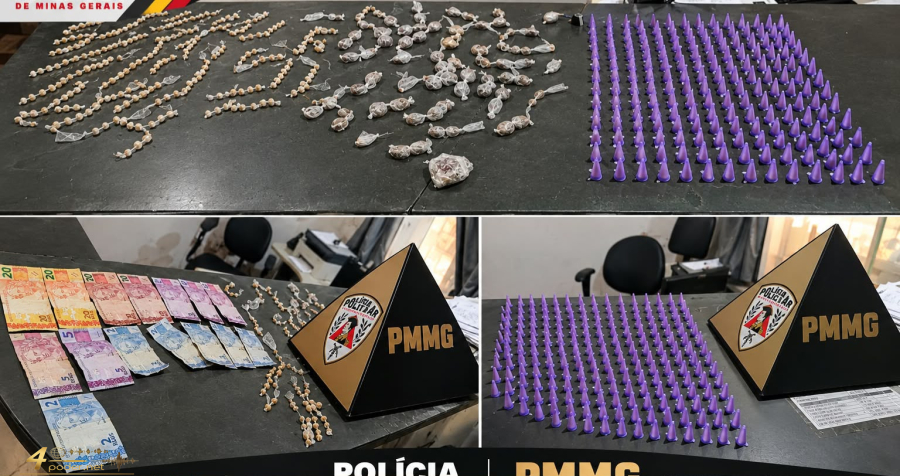 PM apreende 368 porções de drogas e três menores em Campo do Meio