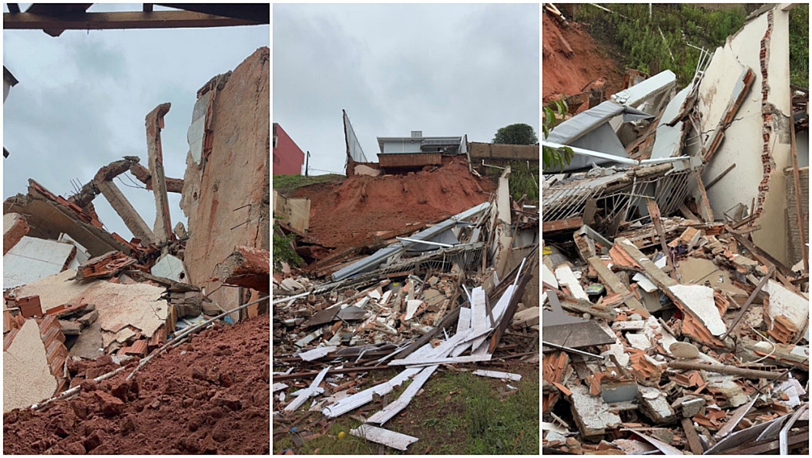 Nove pessoas seguem fora de casa após deslizamento de terra atingir imóveis em Jacutinga, MG